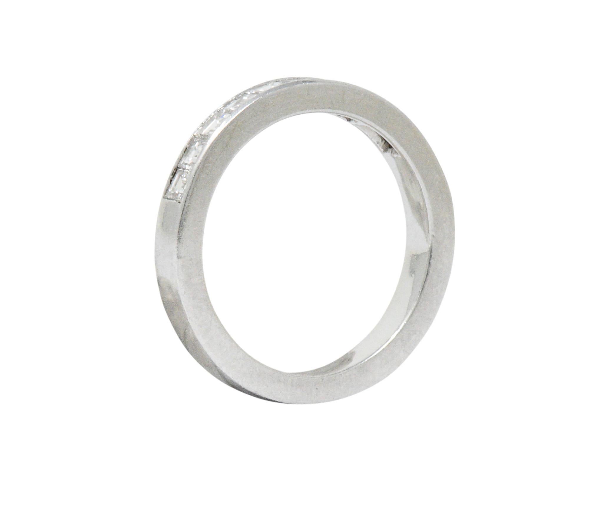 Women's or Men's Vintage 1.00 Carat Diamond Platinum Stackable Band Ring