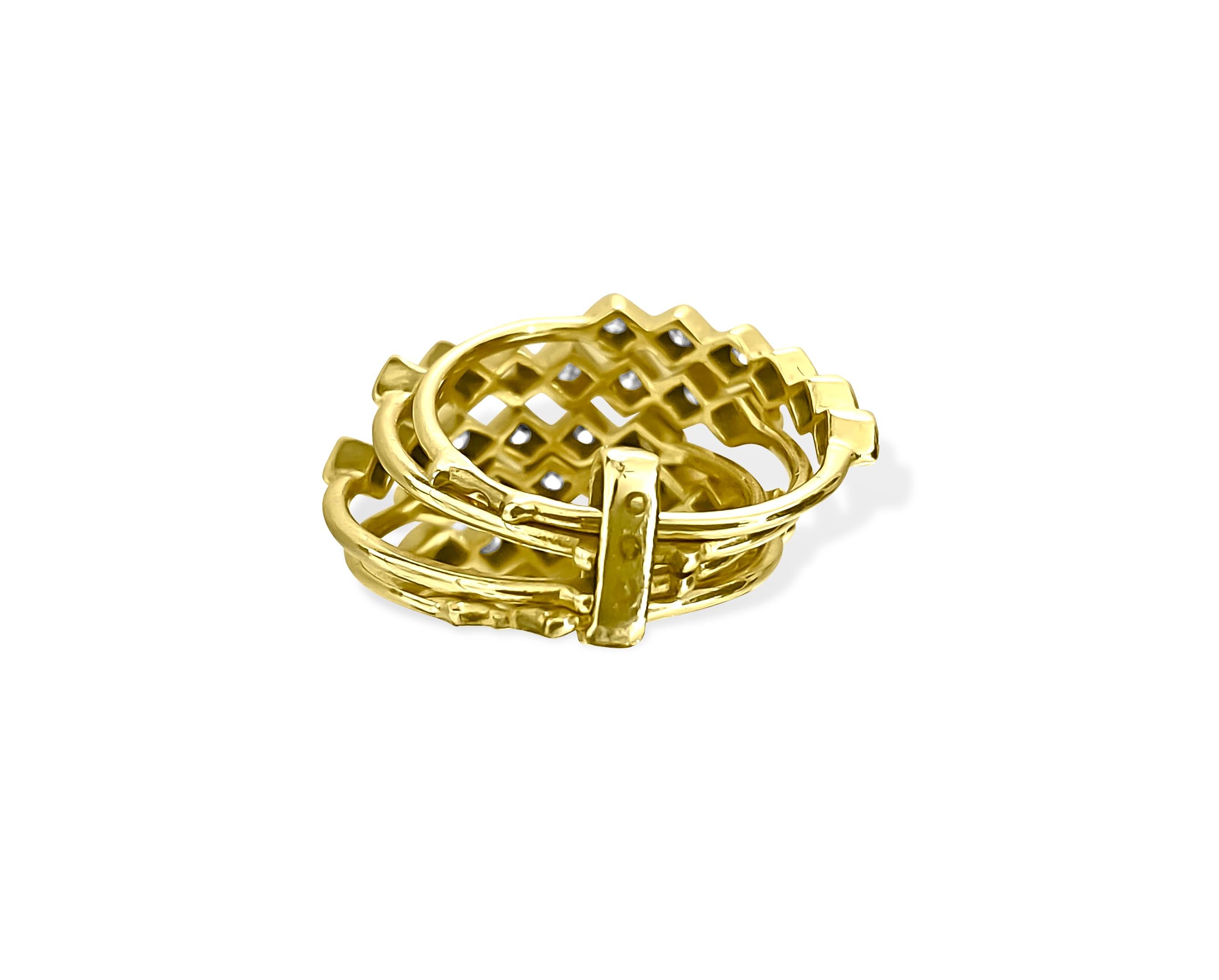 Stapelbarer Vintage-Ring aus 14k Gold mit 1,00 Karat Diamanten (Brillantschliff) im Angebot