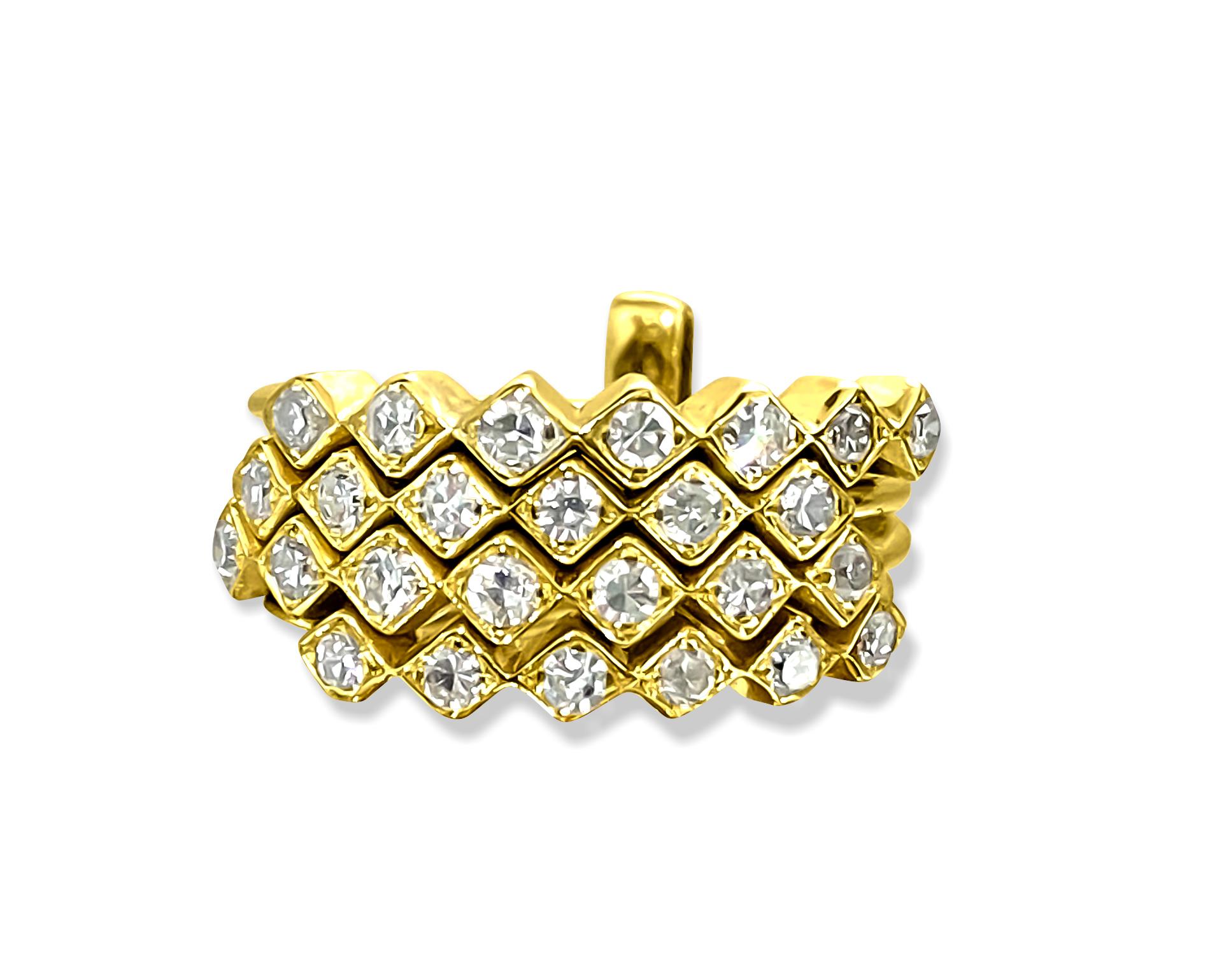 Bague empilable vintage en or 14 carats avec diamants de 1,00 carat Excellent état - En vente à Miami, FL