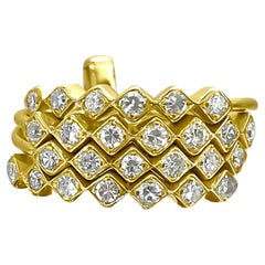 Bague empilable vintage en or 14 carats avec diamants de 1,00 carat