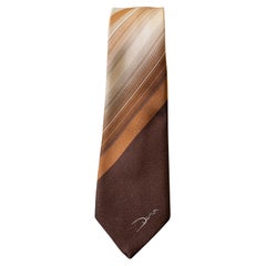 Vintage 100% silk brown tie signed Damon 