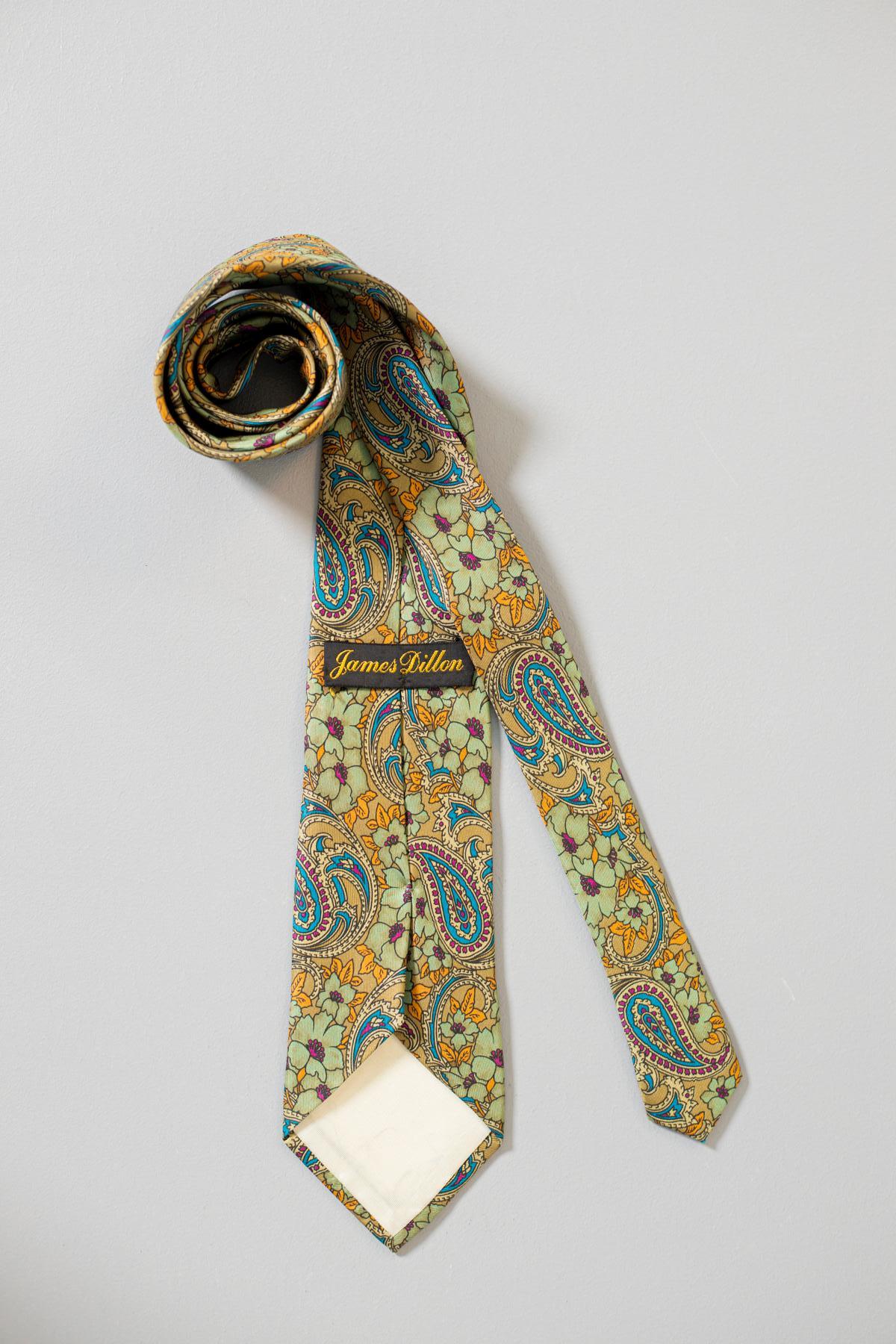 Vintage 100% silk tie by James Dillon In Good Condition For Sale In Milano, IT