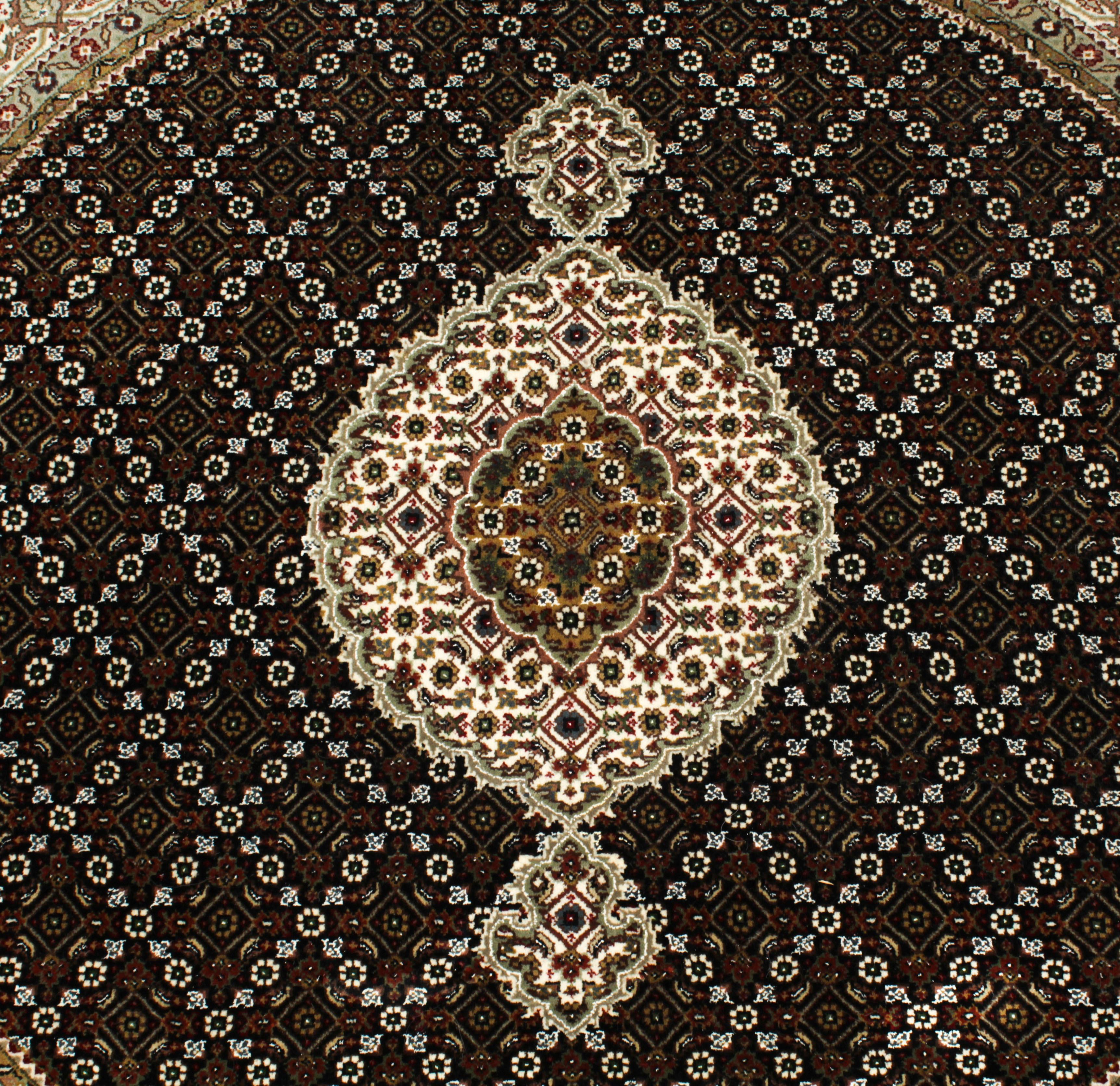 Indischer Indo-Tabriz-Teppich aus 100 % Wolle 149cm, 20. Jahrhundert im Zustand „Gut“ im Angebot in London, GB
