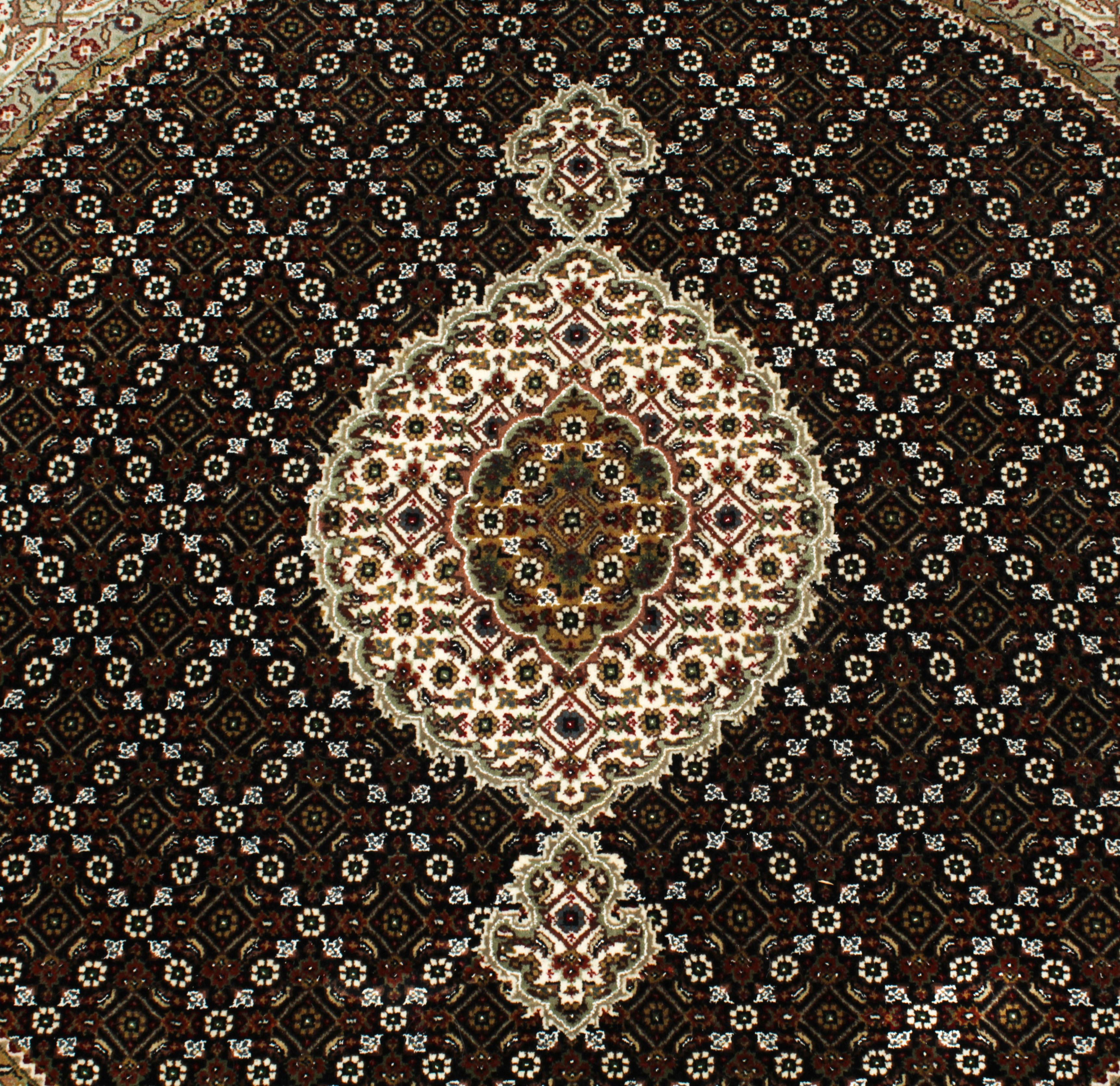 Indischer Indo-Tabriz-Teppich aus 100 % Wolle 149cm, 20. Jahrhundert im Zustand „Gut“ im Angebot in London, GB
