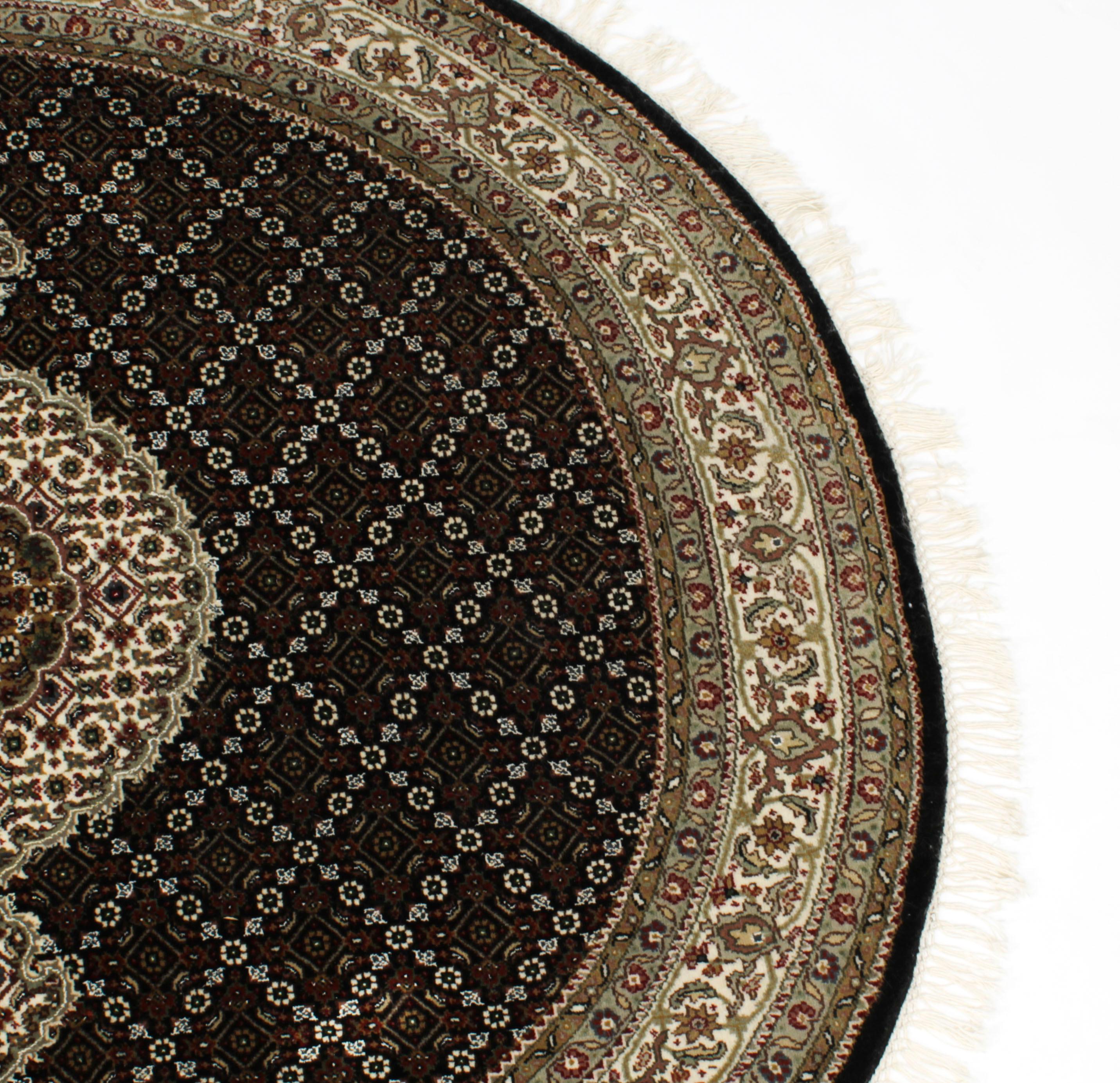 Indischer Indo-Tabriz-Teppich aus 100 % Wolle 149cm, 20. Jahrhundert (Ende des 20. Jahrhunderts) im Angebot