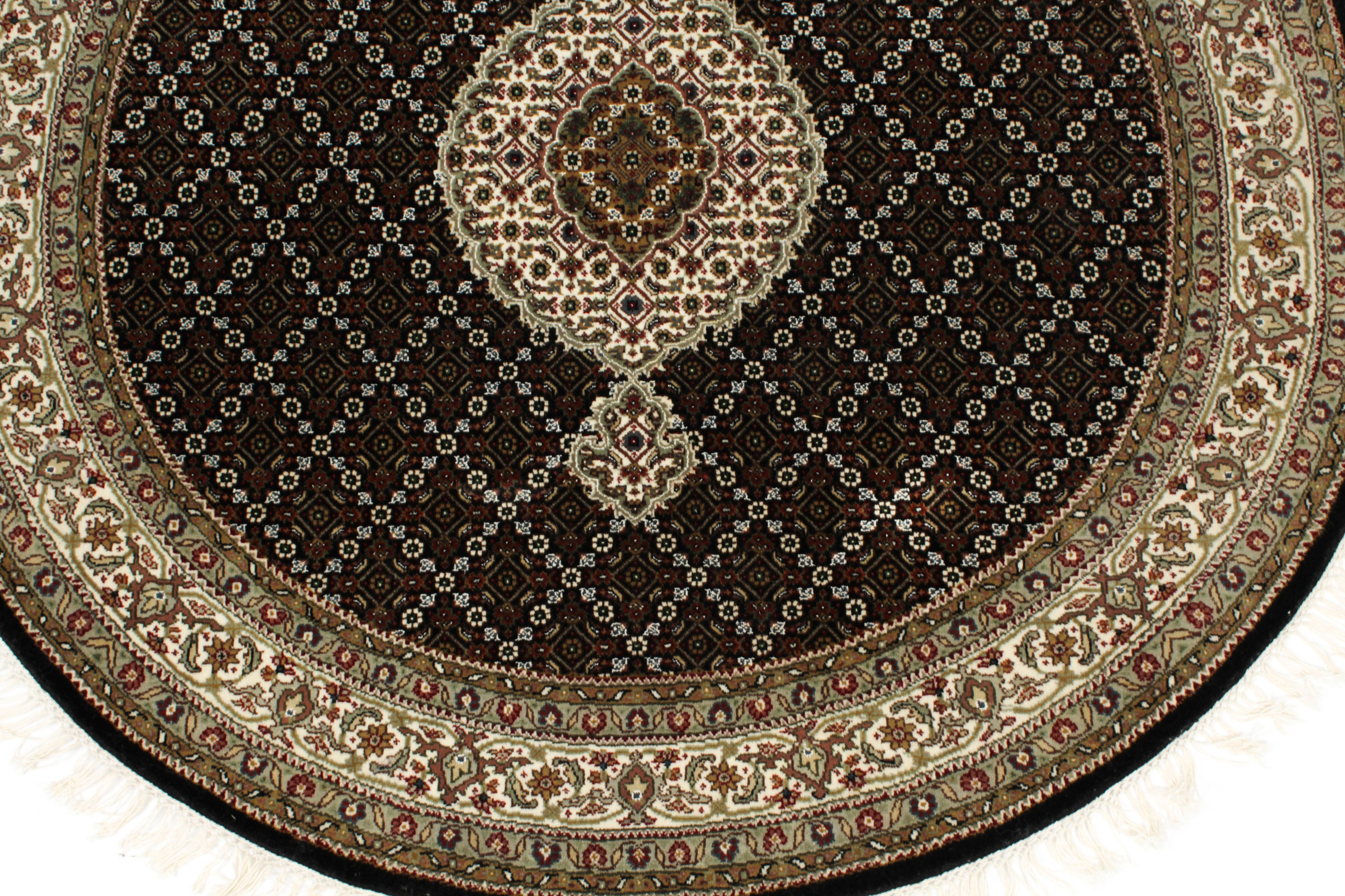 Indischer Indo-Tabriz-Teppich aus 100 % Wolle 149cm, 20. Jahrhundert im Angebot 3