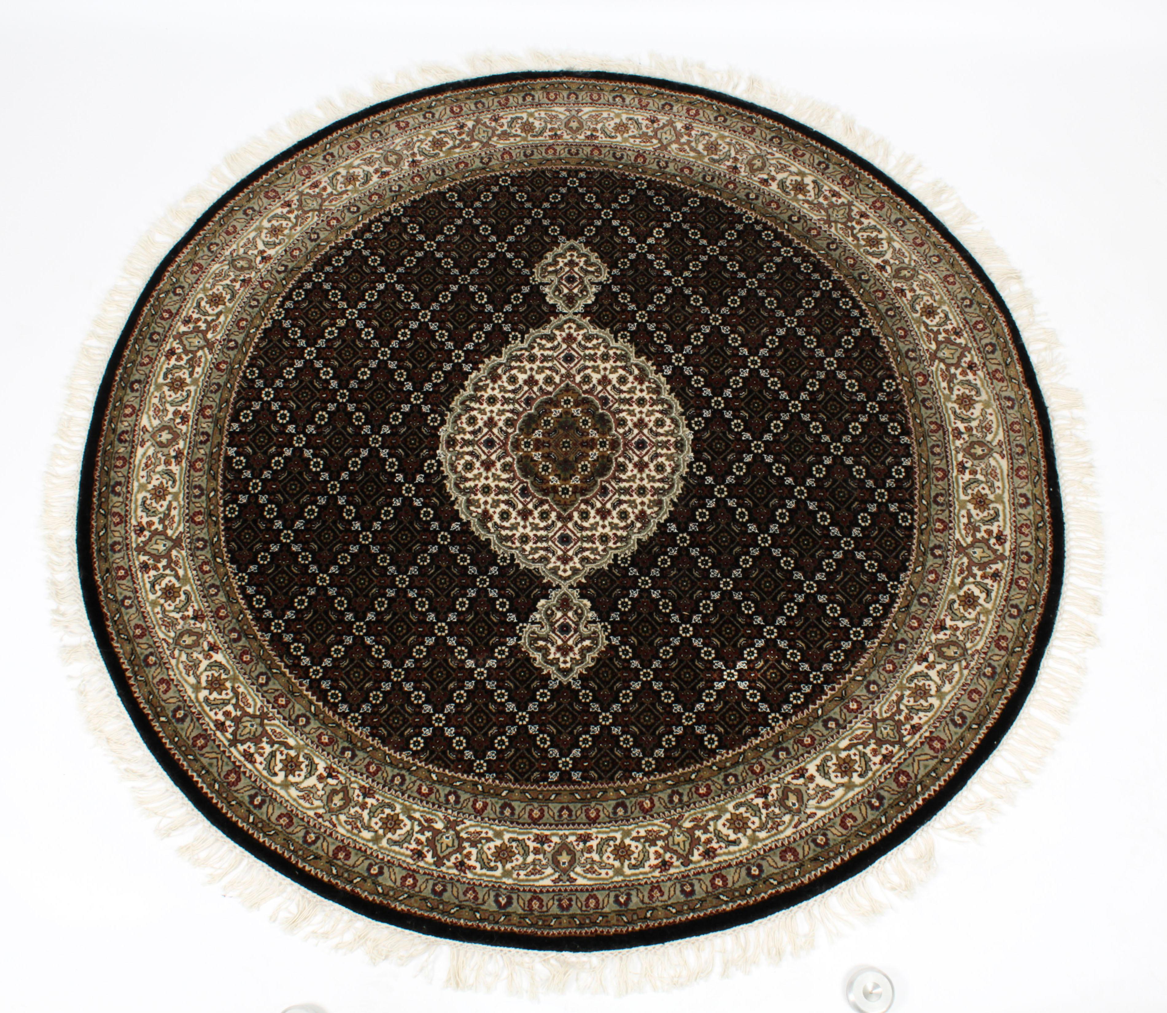 Indischer Indo-Tabriz-Teppich aus 100 % Wolle 149cm, 20. Jahrhundert im Angebot 5