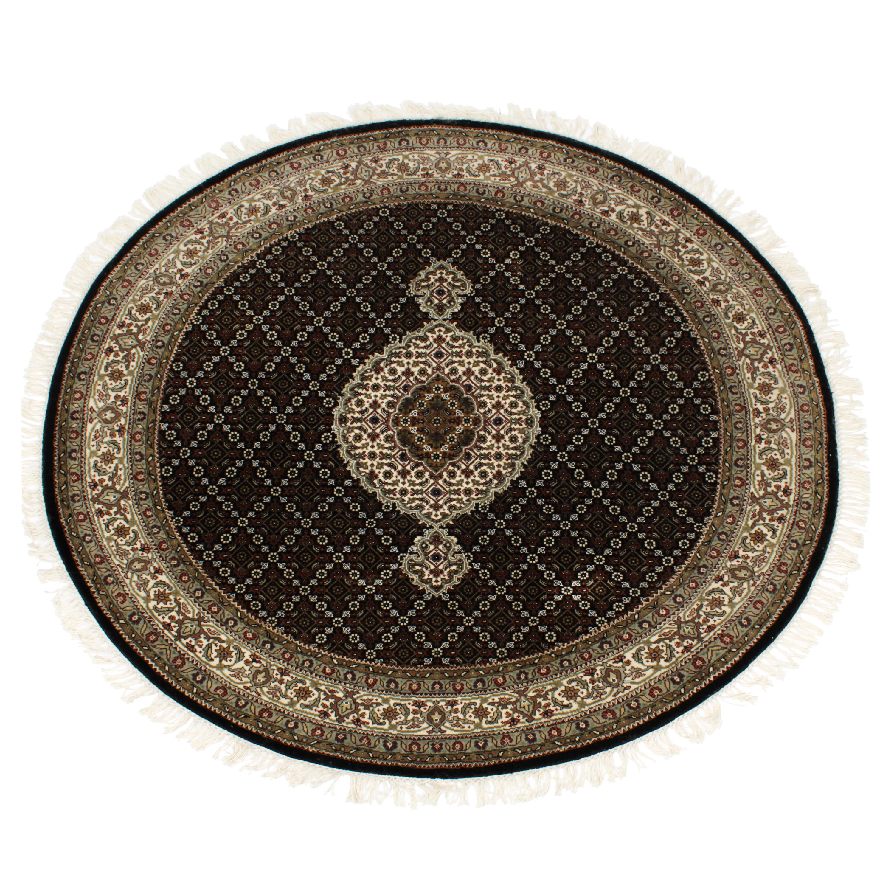 Tappeto Vintage 100% Lana Indo Tabriz Indiano 149cm XX secolo in vendita