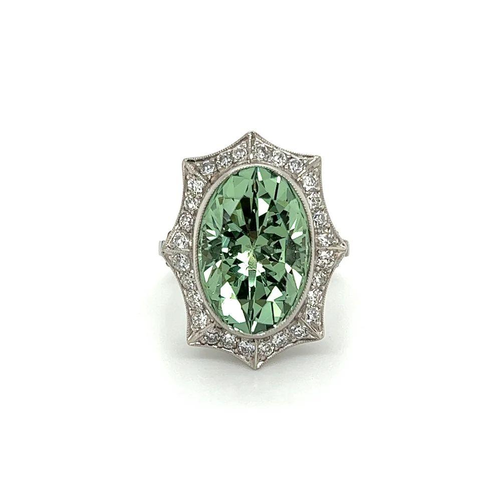 Moderne Bague vintage Merelani Mint Tsavorite GIA et diamants 10,00 carats en vente