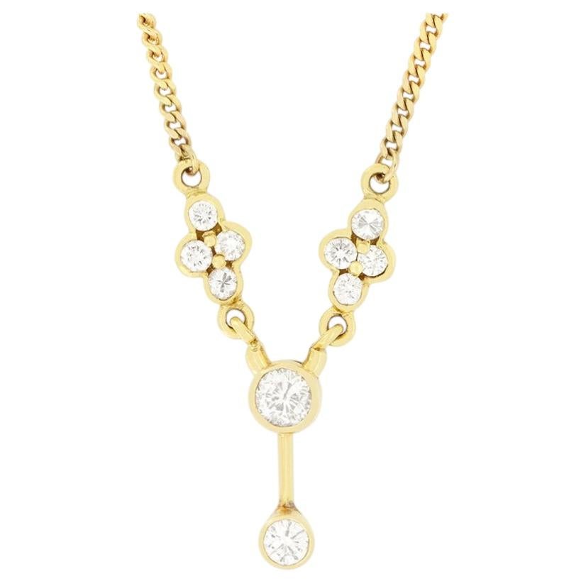 Collana vintage con diamante da 1,00 ct, anni '80 circa