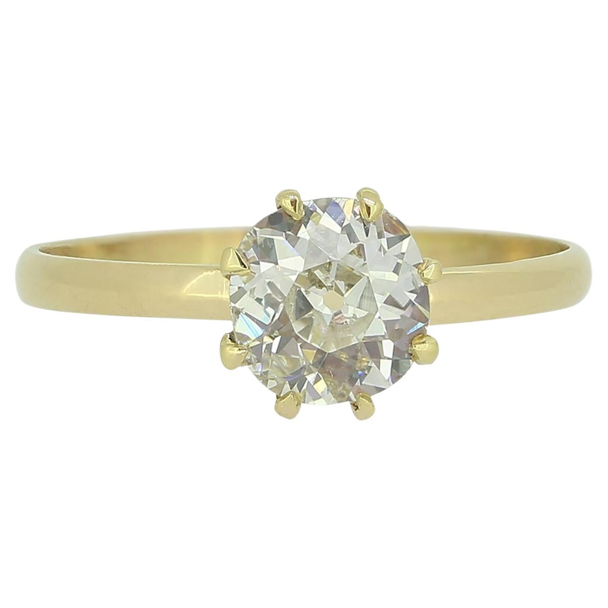 Vintage 1.00ct Old European Cut Diamond Solitaire Ring