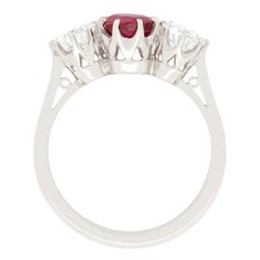 Vintage 1.00ct Ruby and Diamond Trilogy Ring, c.1970s