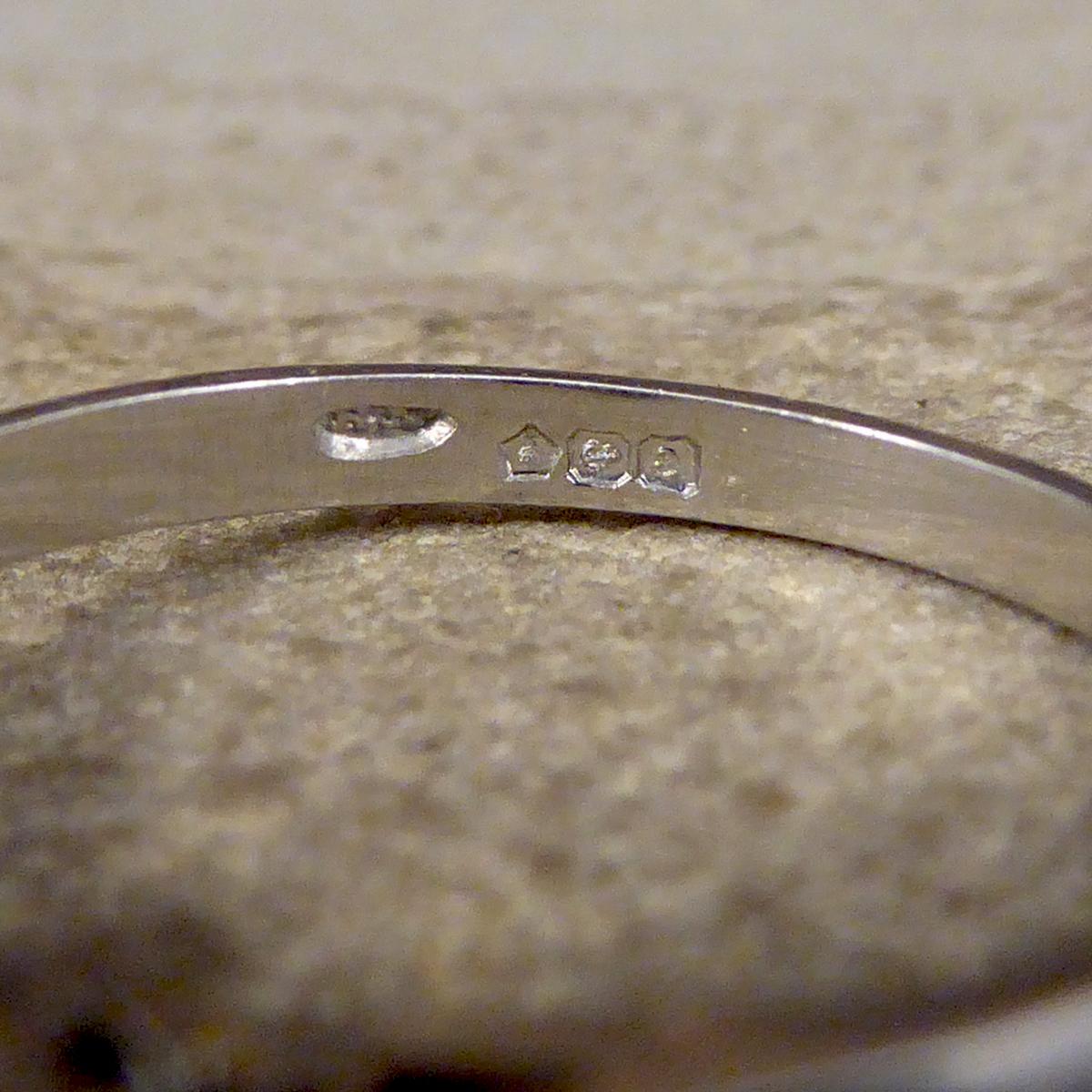 Women's or Men's Vintage 1.00 Carat total Diamond Three-Stone Ring in Platinum