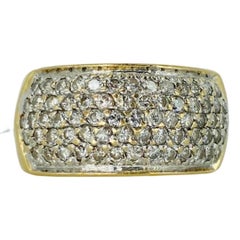 Vintage 1.00tcw Diamonds Half Eternity Band Ring 14k Gold