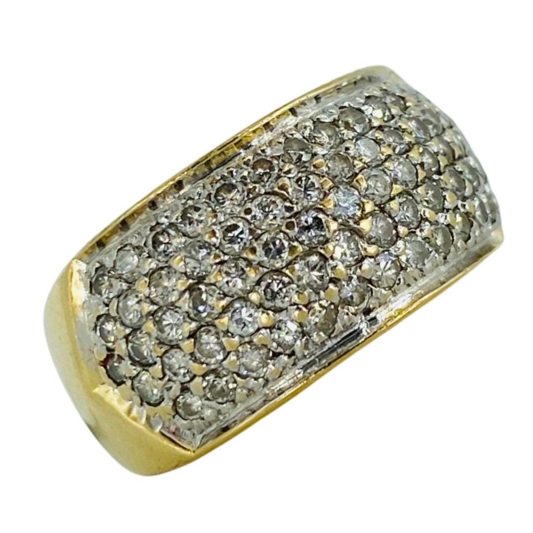 Round Cut Vintage 1.00tcw Diamonds Half Eternity Band Ring 14k Gold For Sale