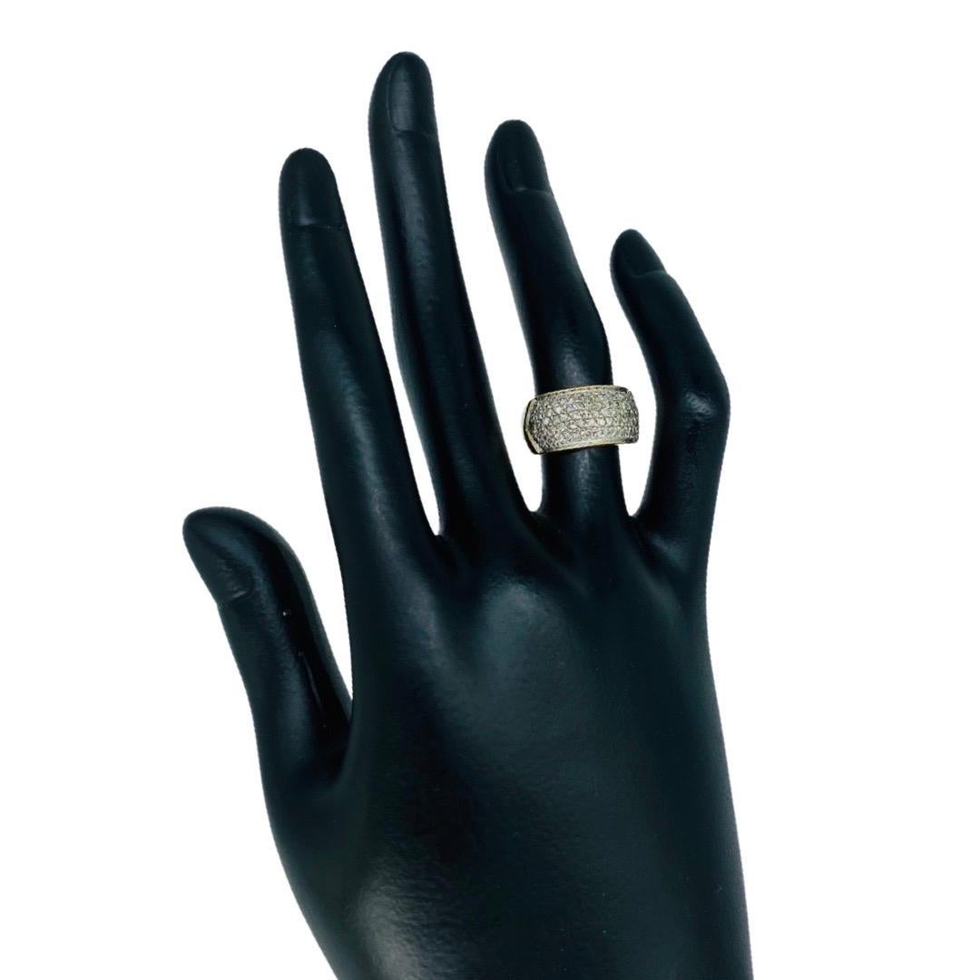Donna Anello vintage con diamanti da 1,00tcw a mezza eternità in oro 14k in vendita
