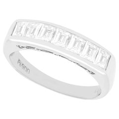 Vintage 1.01 Carat Diamond and Platinum Seven Stone Cocktail Ring