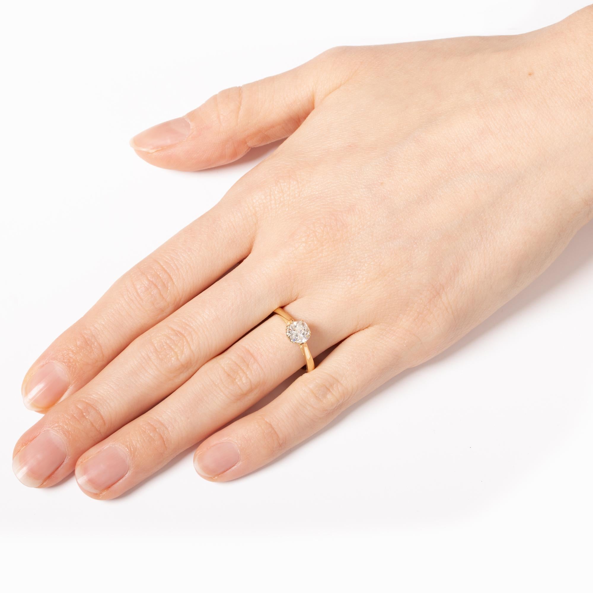 Solitär-Ring, Vintage, 1,01 Karat Diamant, ca. 1950er Jahre für Damen oder Herren im Angebot