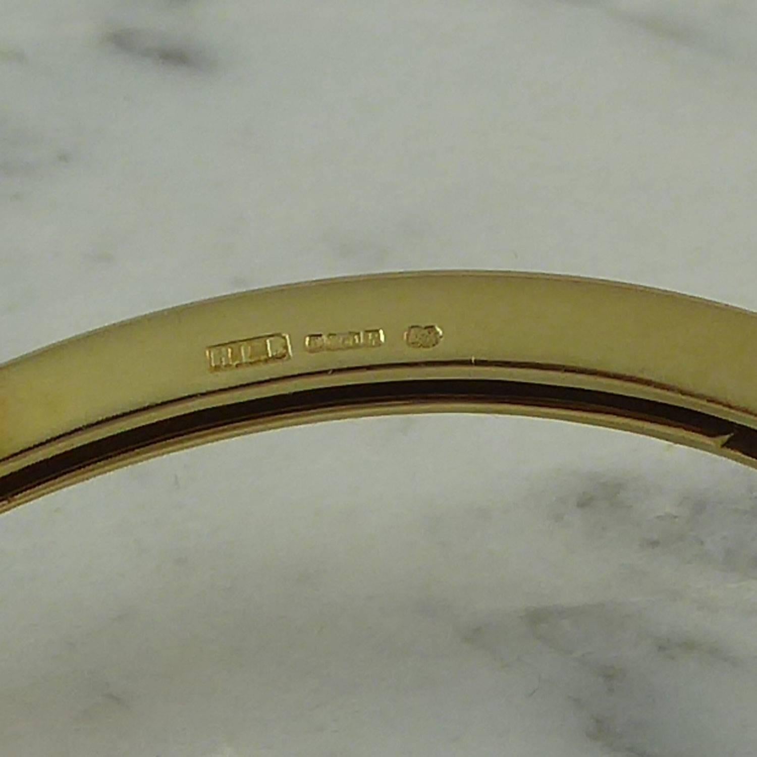 Women's Vintage 1.02 Carat Diamond Bangle, G/H Color, VS1-SI1 Clarity, Yellow Gold, 1991