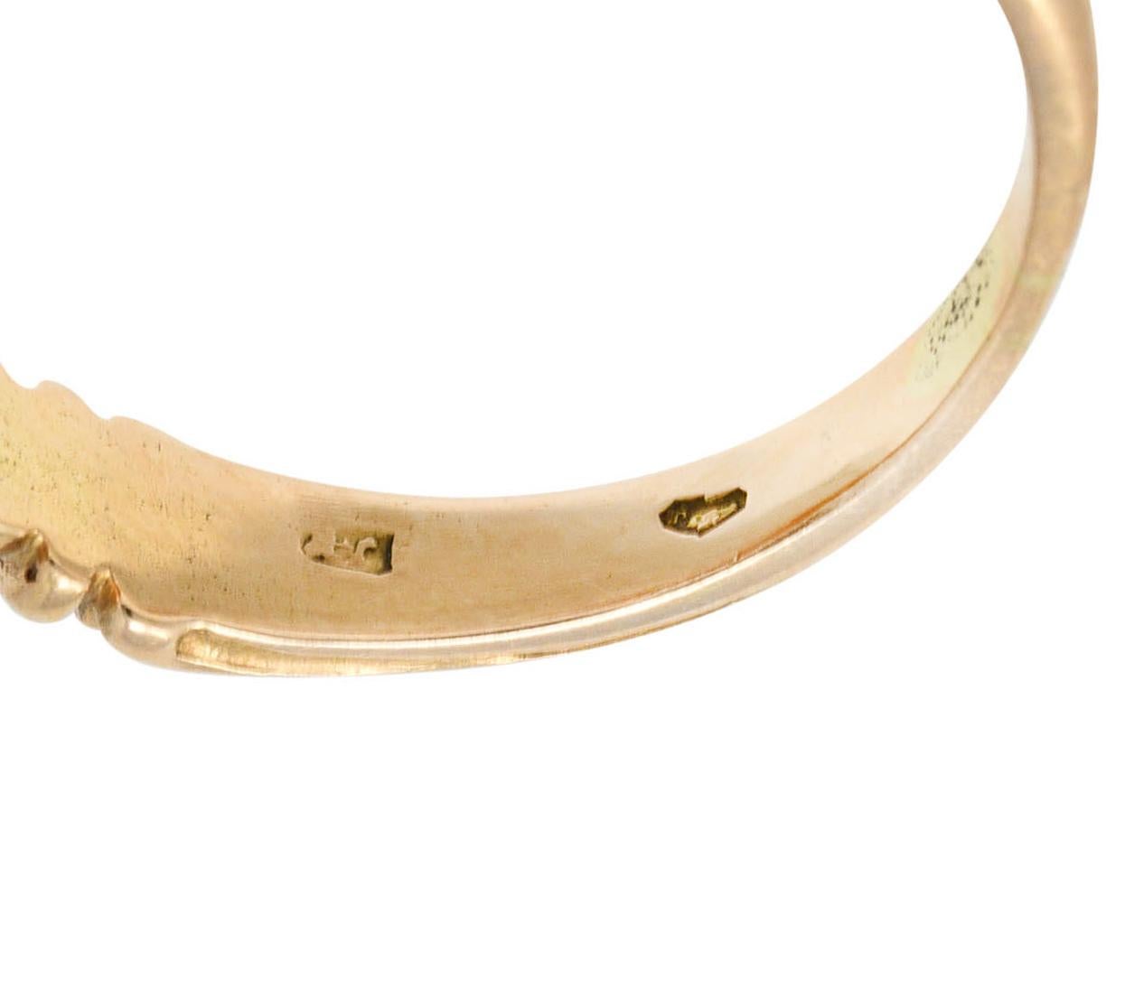 Verlobungsring mit Blättern, 1,02 Karat Diamant 14 Karat Gelbgold 2