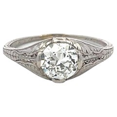 Vintage 1.02ct Circular Brilliant Cut Diamond Platinum Engagement Ring (I VS2) Vintage 1.02ct Circular Brilliant Cut Diamond Platinum Engagement Ring (I VS2)