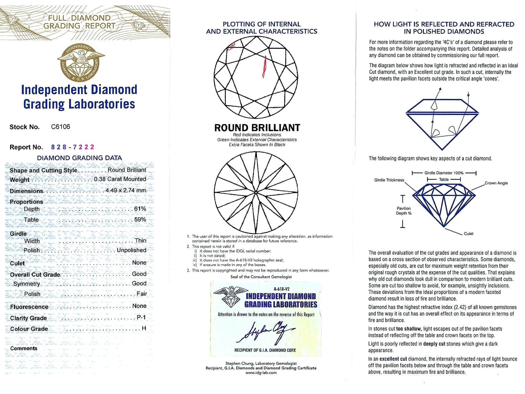 Trilogie-Ring aus 18 Karat Gelbgold mit 1,03 Karat Diamant im Angebot 6