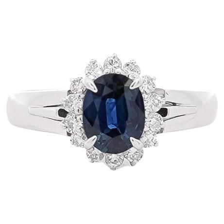 Vintage 1.04 Carat Sapphire and Round Diamonds in Filigree Platinum Ring