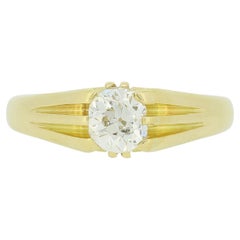 Vintage 1.05 Carat Old Cut Diamond Gypsy Ring