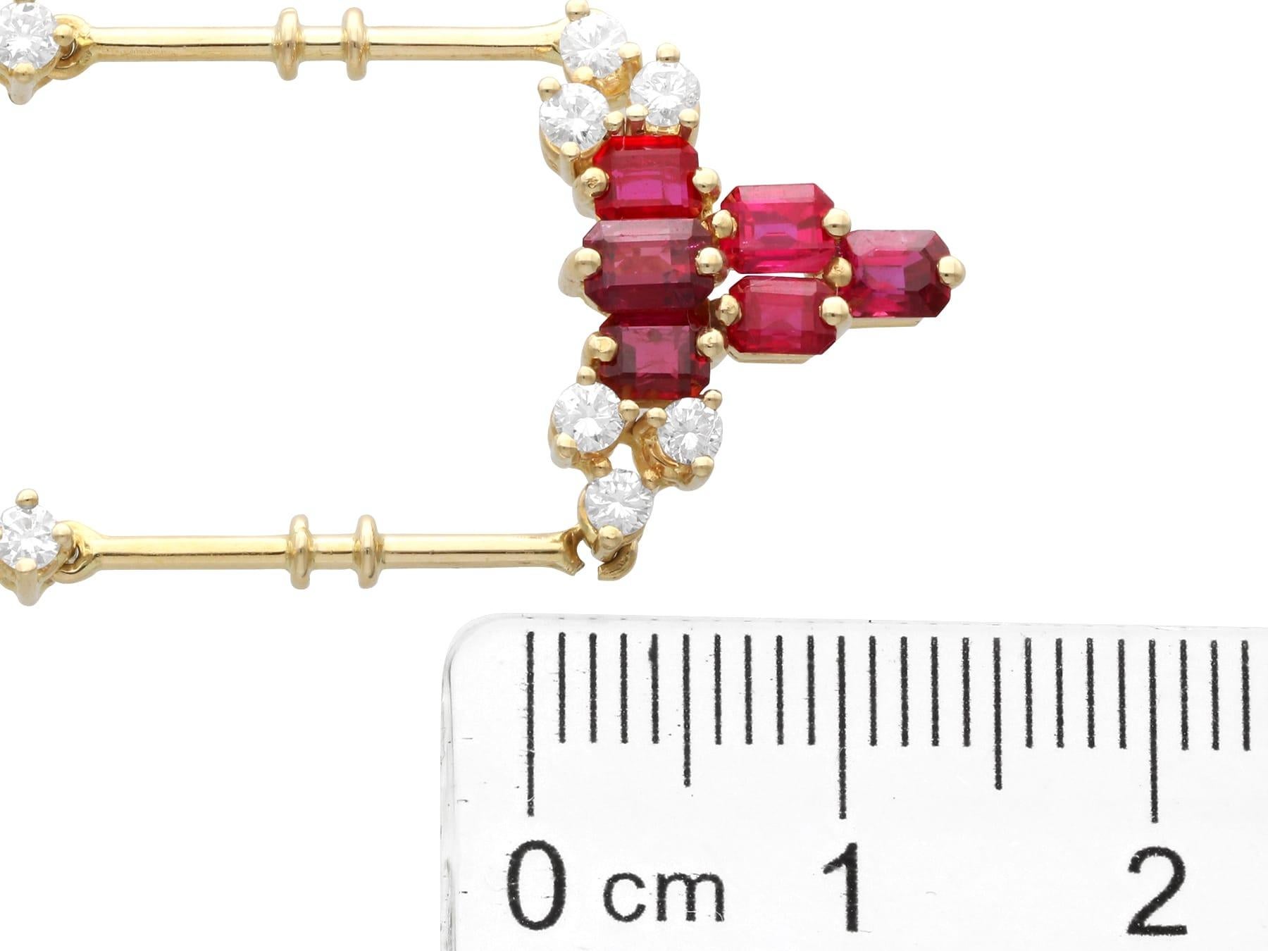 Halskette aus 18 Karat Gelbgold mit 1,05 Karat Rubin und 0,50 Karat Diamant, Vintage, um 1990 im Angebot 3