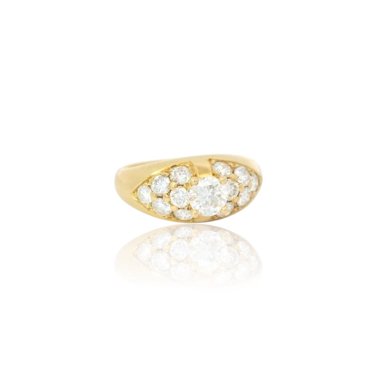 Taille brillant Vintage 1.05 Carats Diamonds ring circa 1980 en vente