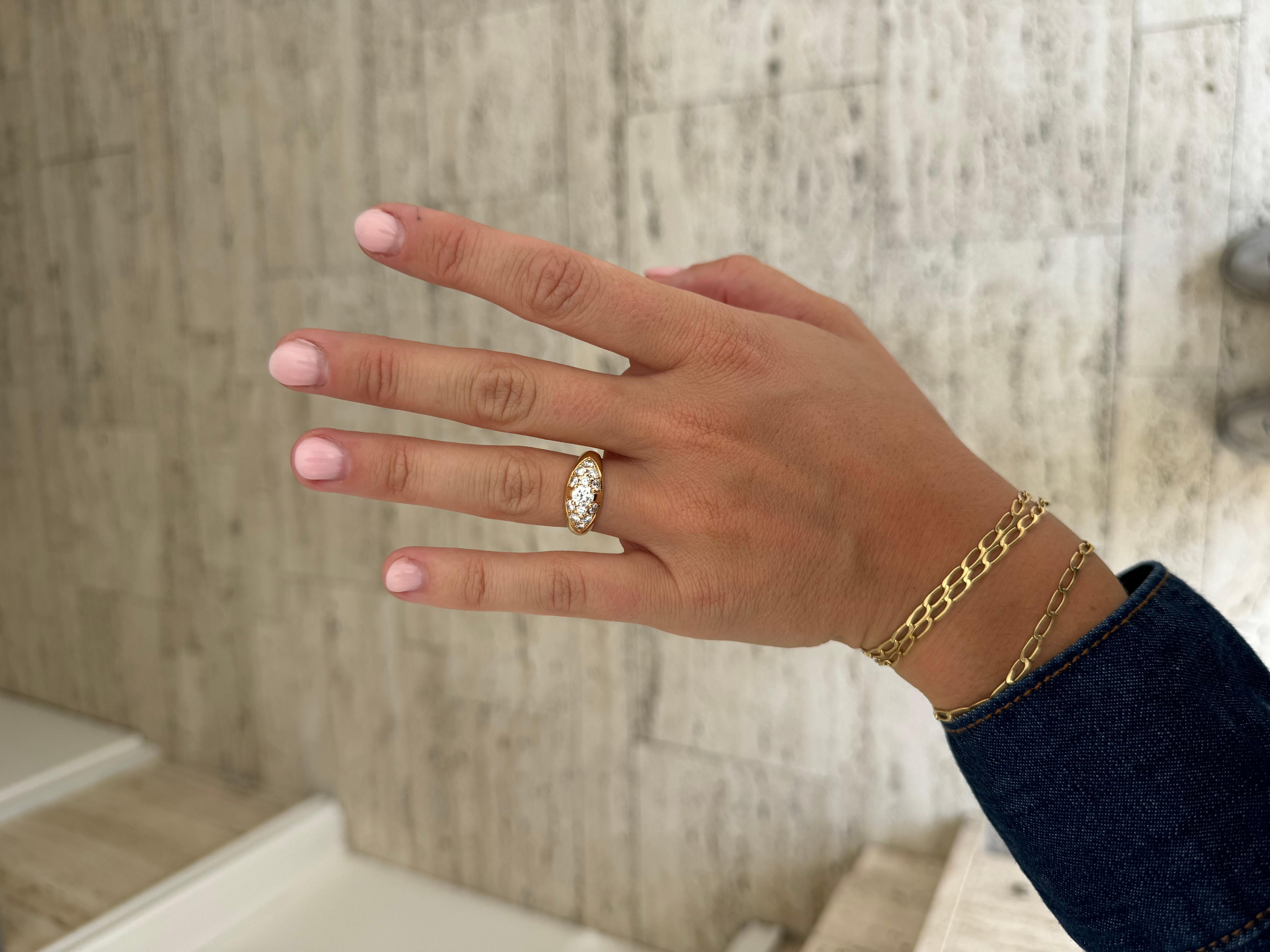 Vintage 1.05 Carats Diamonds ring circa 1980 en vente 3