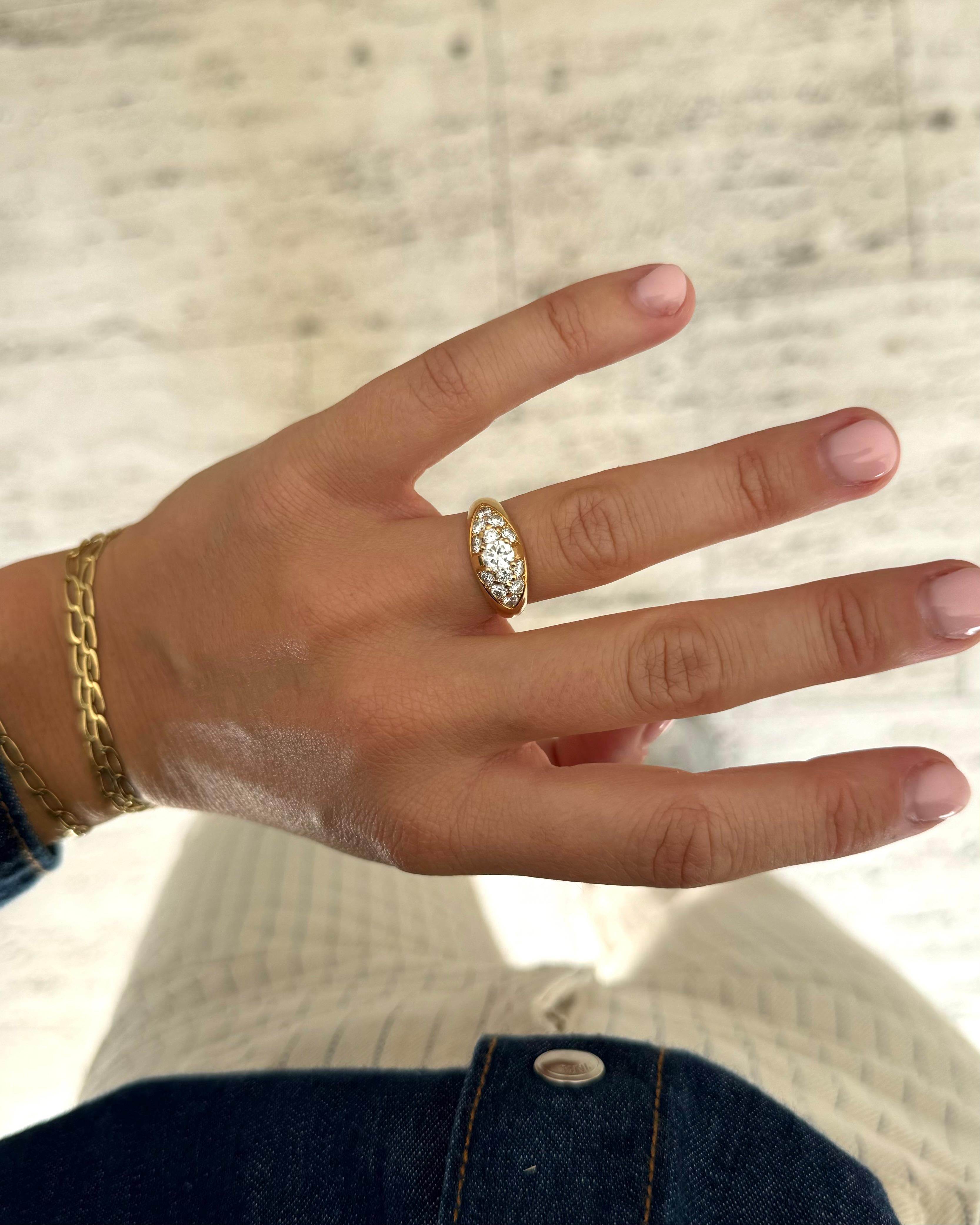 Vintage 1.05 Carats Diamonds ring circa 1980 en vente 4