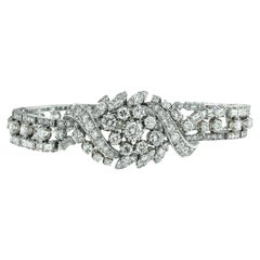 Vintage 10.50 Carats Diamond Platinum Bracelet