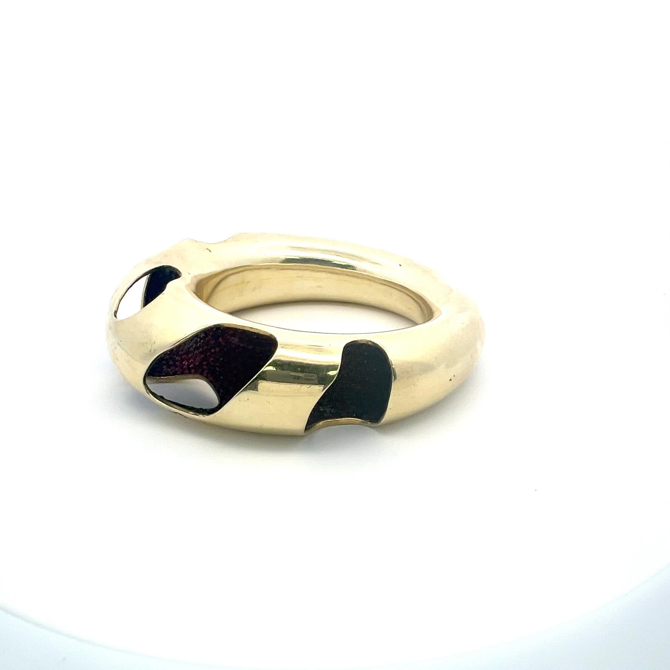 Bracelet jonc vintage en or jaune 18 carats 106,70 grammes Bon état - En vente à New York, NY