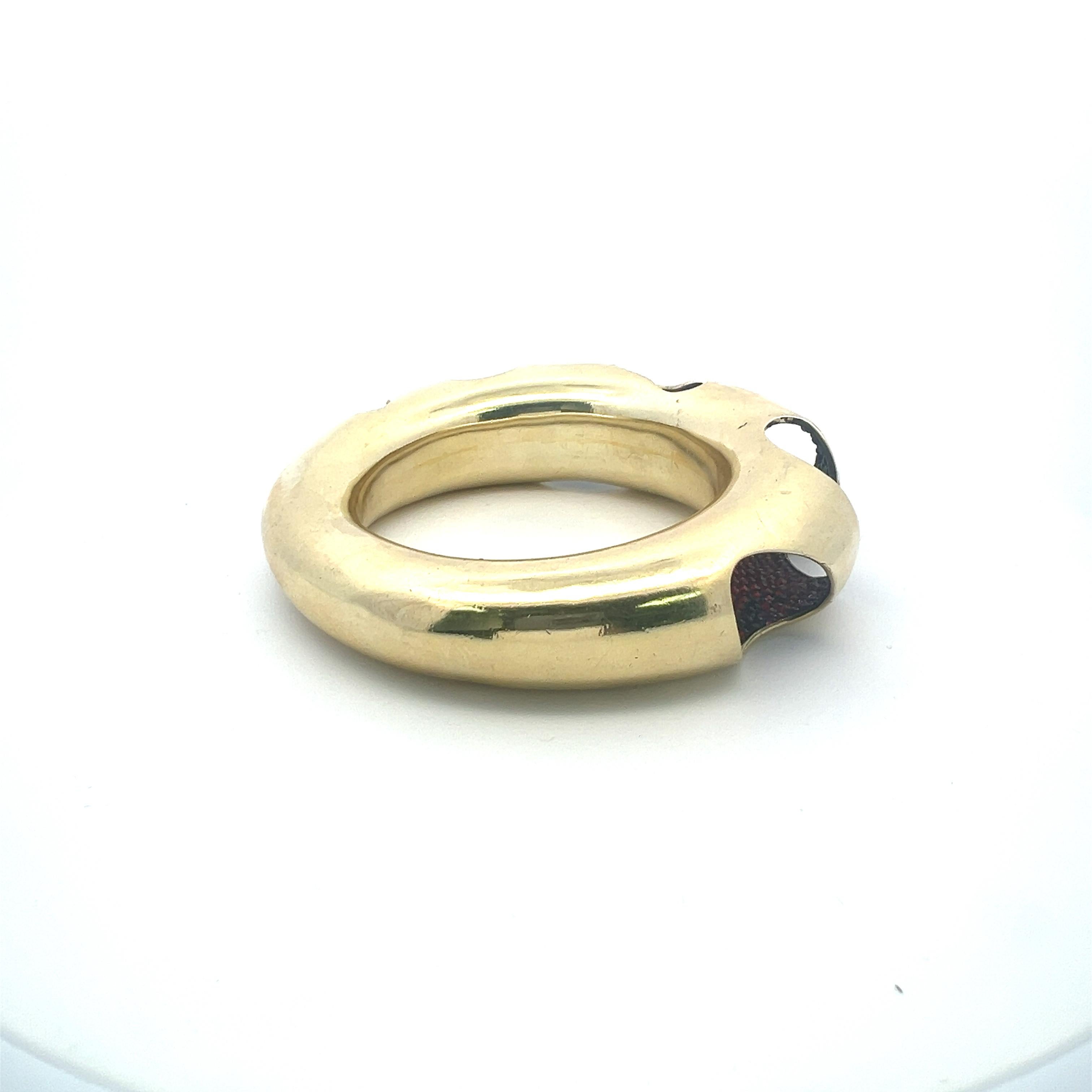 Bracelet jonc vintage en or jaune 18 carats 106,70 grammes en vente 3