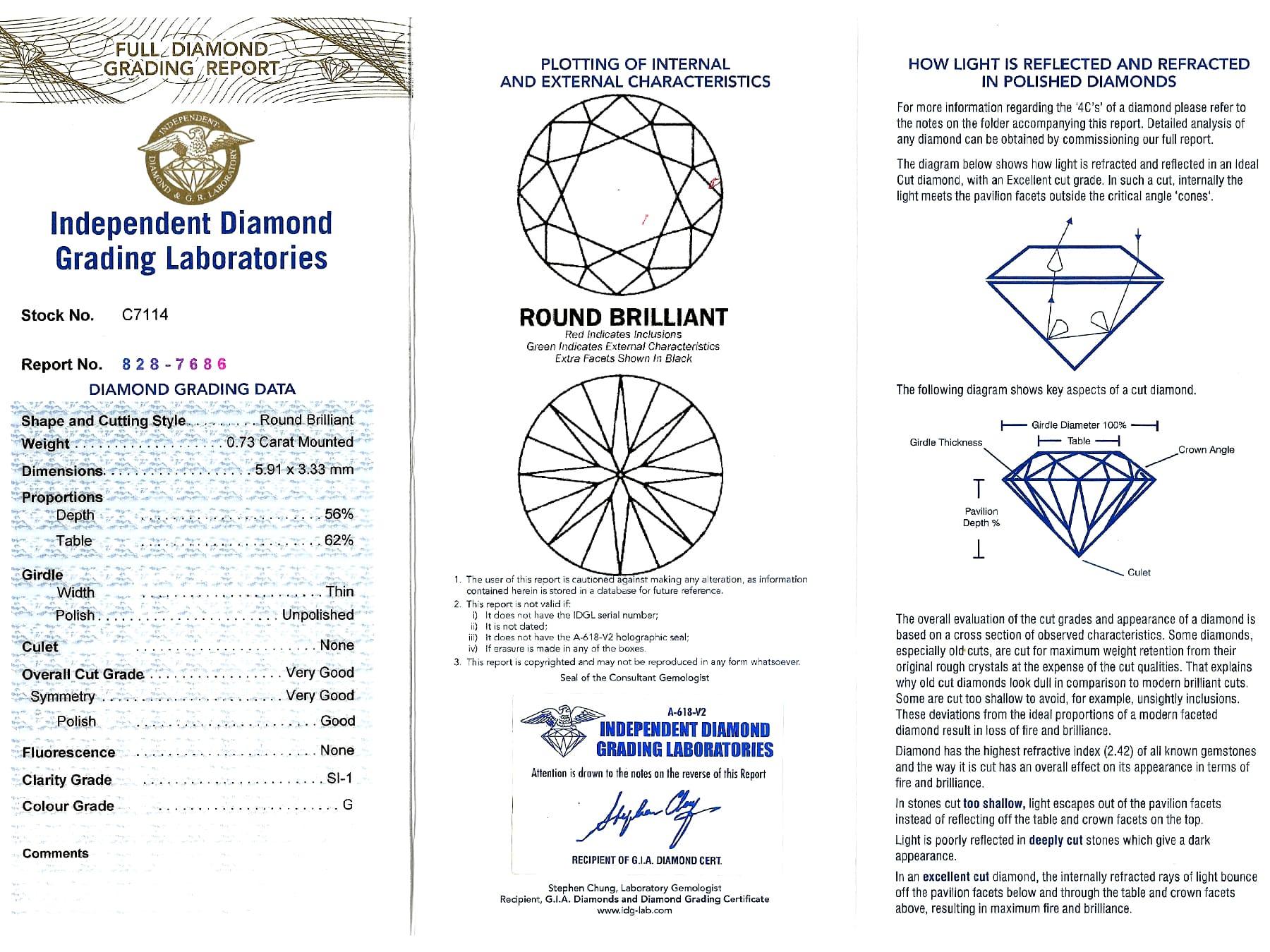 Solitär-Ring aus Platin mit 1,07 Karat Diamant im Angebot 5