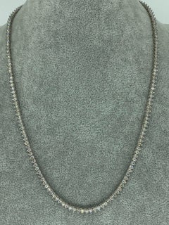 Vintage 10.80 Carat Round Diamond Martini Tennis Necklace