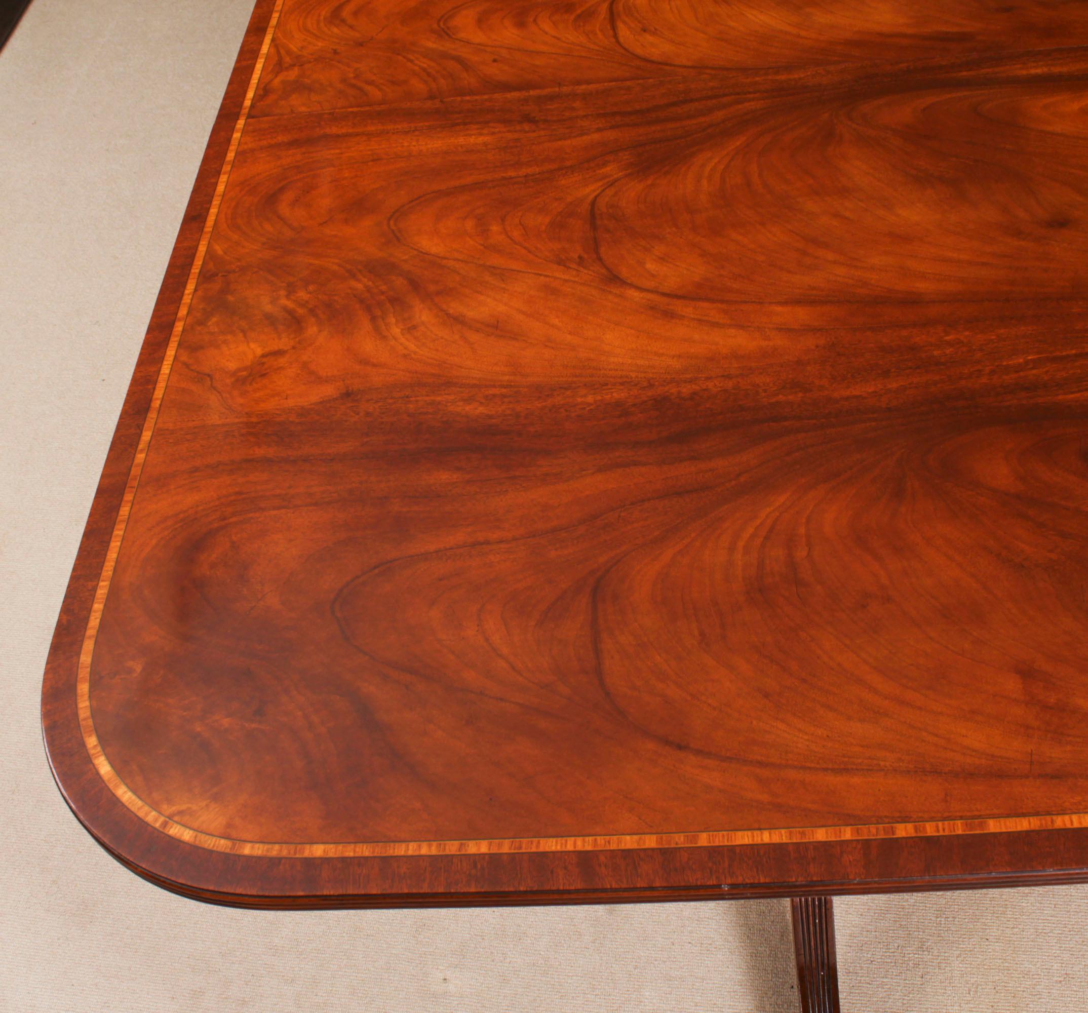 Vintage 10ft George III Revival Arthur Brettt Dining Table Mid 20th Century 3