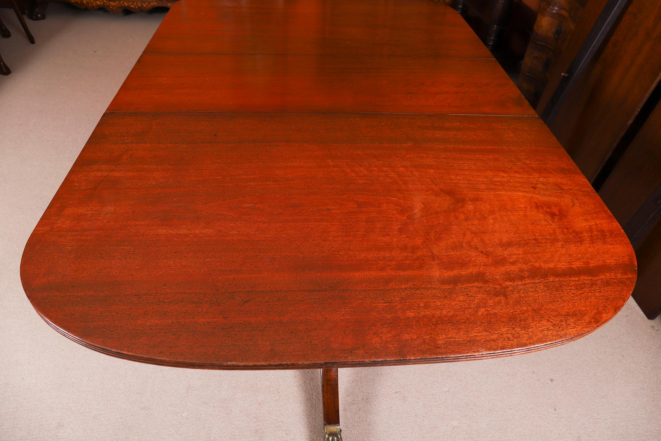 Vintage 10ft George III Style Twin Pedestal Dining Table 20th Century en vente 1