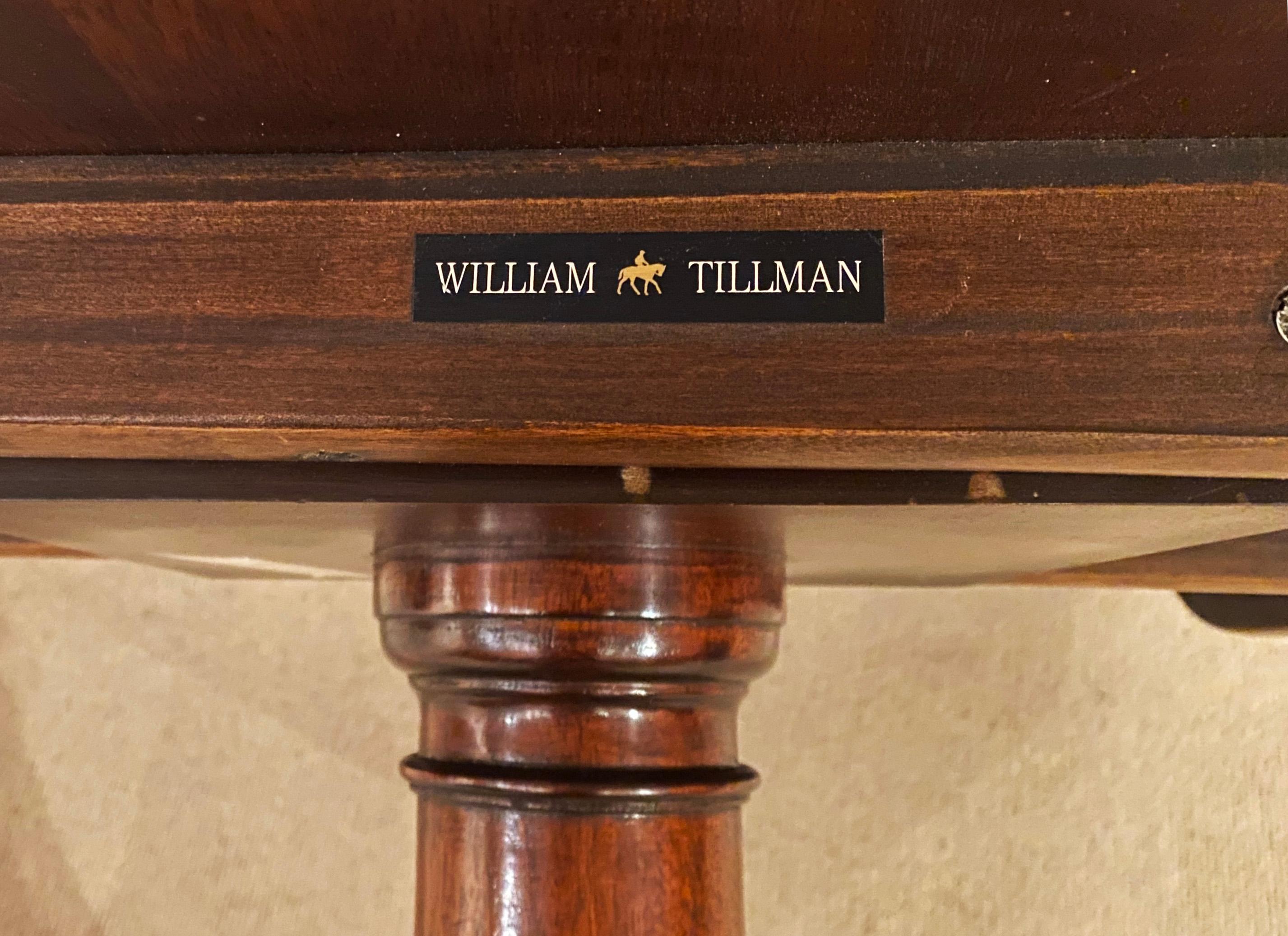 Vintage 12ft Mahogany Twin Pillar Dining Table by William Tillman 20th Century  For Sale 10