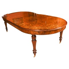 Used 10ft Marquetry Burr Walnut Dining Table 20th Century