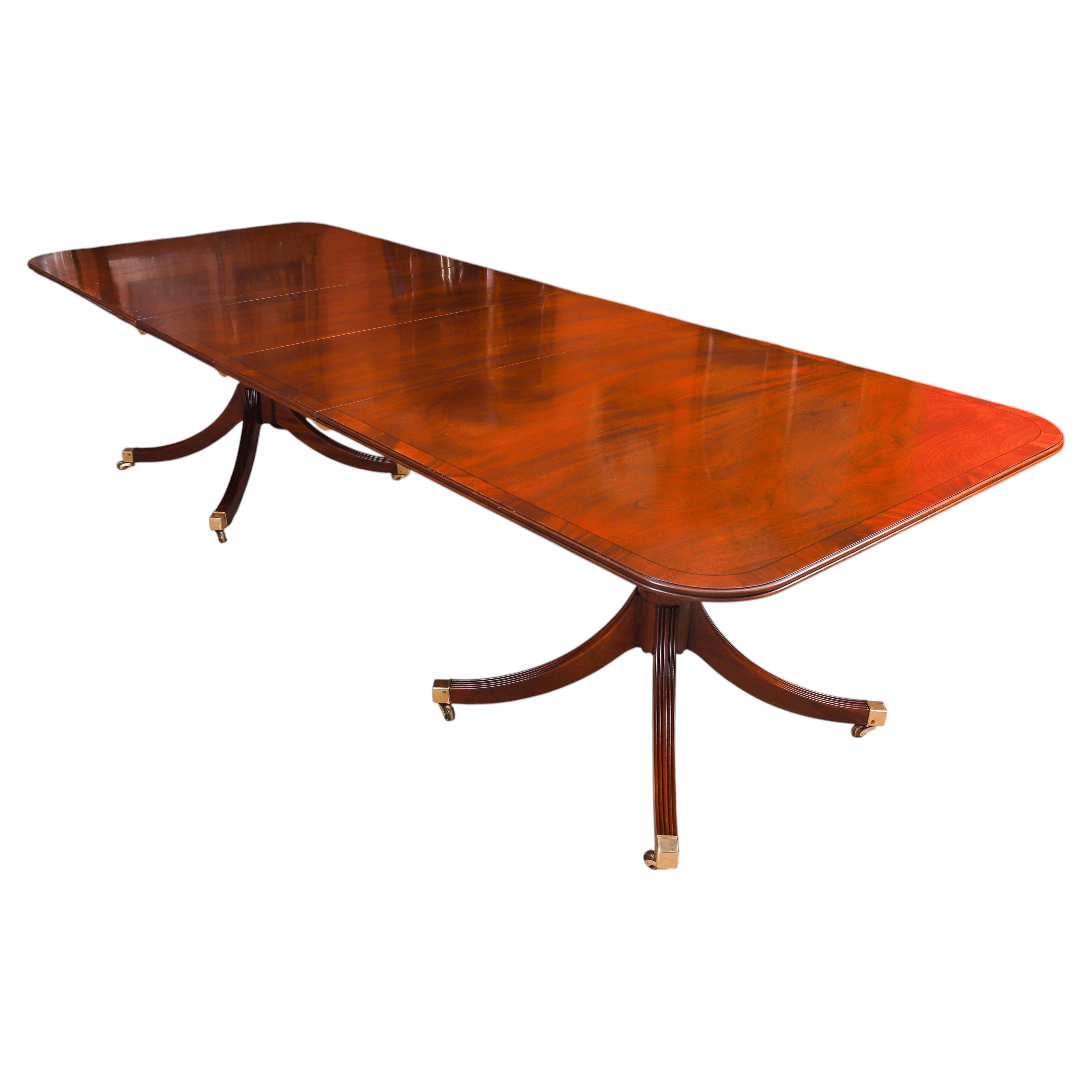 Vintage 10ft Regency Revival Flame Mahogany Dining Table 20th Century