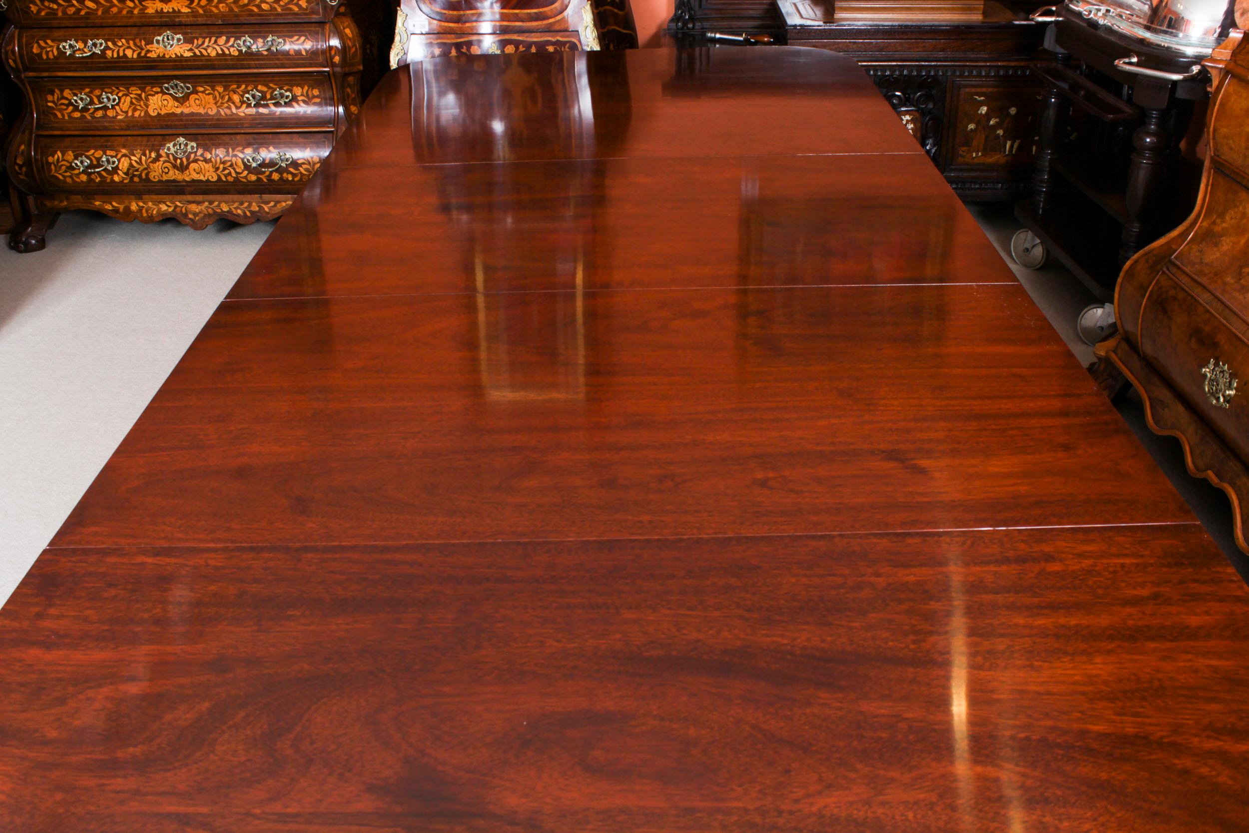 Vintage 10ft Regency Revival Mahogany Twin Pillar Dining Table 20th C 6