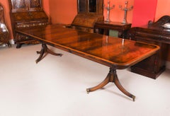 Vintage 10ft6" George III Revival Twin Pedestal Dining Table 20th Century
