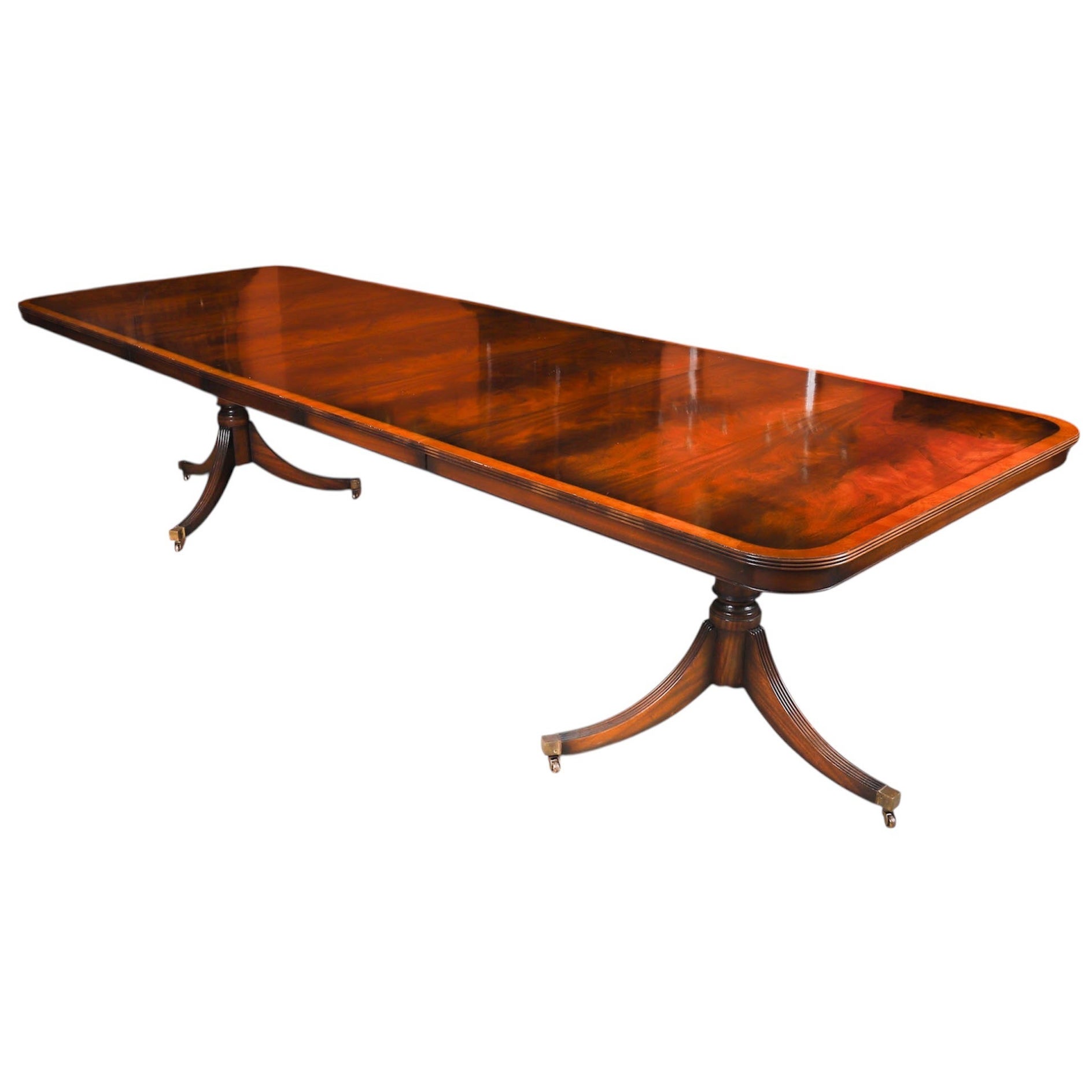 Vintage 10ft6" George III Revival Twin Pedestal Dining Table 20th Century