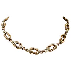 Vintage 10k 2-Tone Gold Chocker Necklace w Diamonds on Closure 41.55 Grams