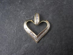 Vintage 10K Diamond Heart Pendant