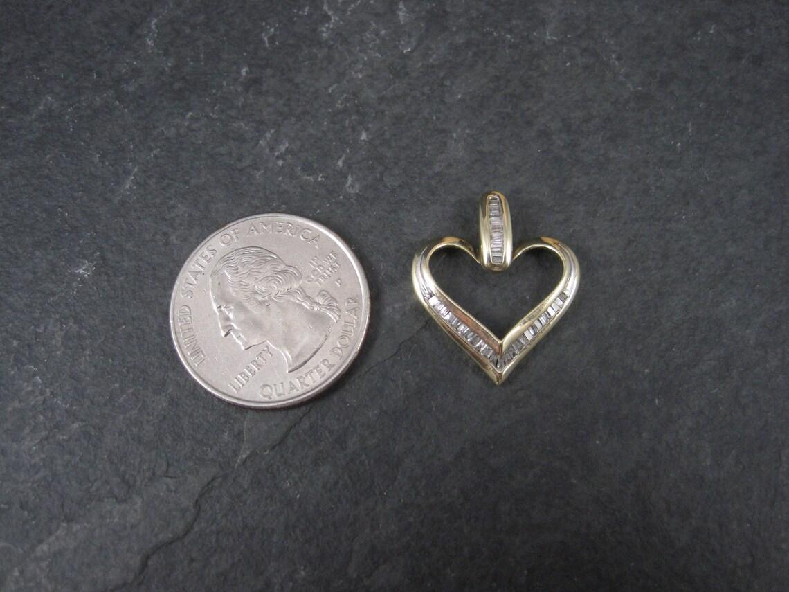 Women's Vintage 10K Diamond Heart Pendant For Sale