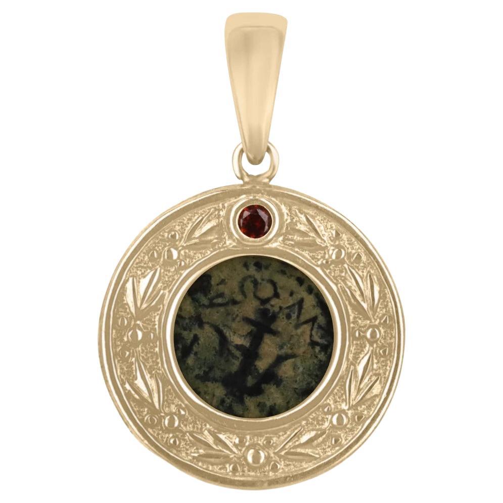 Vintage 10K Gold Antike Münze Anhänger Halskette