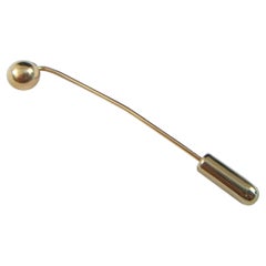 Retro 10K Gold Ball Stick Pin - United States - Circa 1980's